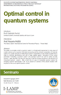Optimal control in quantum systems