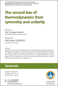The second law of thermodynamics from symmetry and unitarity